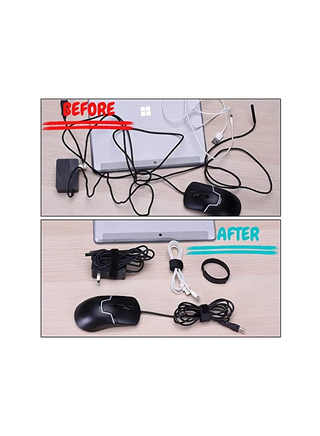 PROMASS Ties, Cable Straps, Computer Cable Management, Cable Management, Ties for Cables, Cable Organizers, Straps for Cables, Computer Cable Organizer, Cord Ties, 8inch, 30 pcs (Black) - Image 3