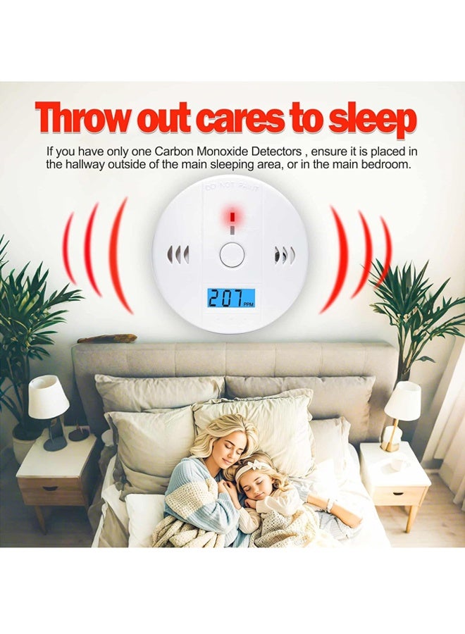 3 Pack Carbon Monoxide detectors,Carbon Monoxide Alarm,co2 Detector Battery Powered with LCD Display,UL2034 Standards,for Home Kitchen Restaurant Hotel Office - Image 5