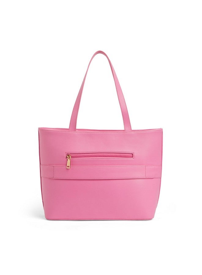 Caprese Chloe 15 Liters Large Floral Tote Bag for Women|Stylish, Durable, Multi-Compartment Design for Work, Travel, Shopping |Comfortable Straps Shoulder Bag, Ideal for Laptop & Essentials (Violet) - Image 5