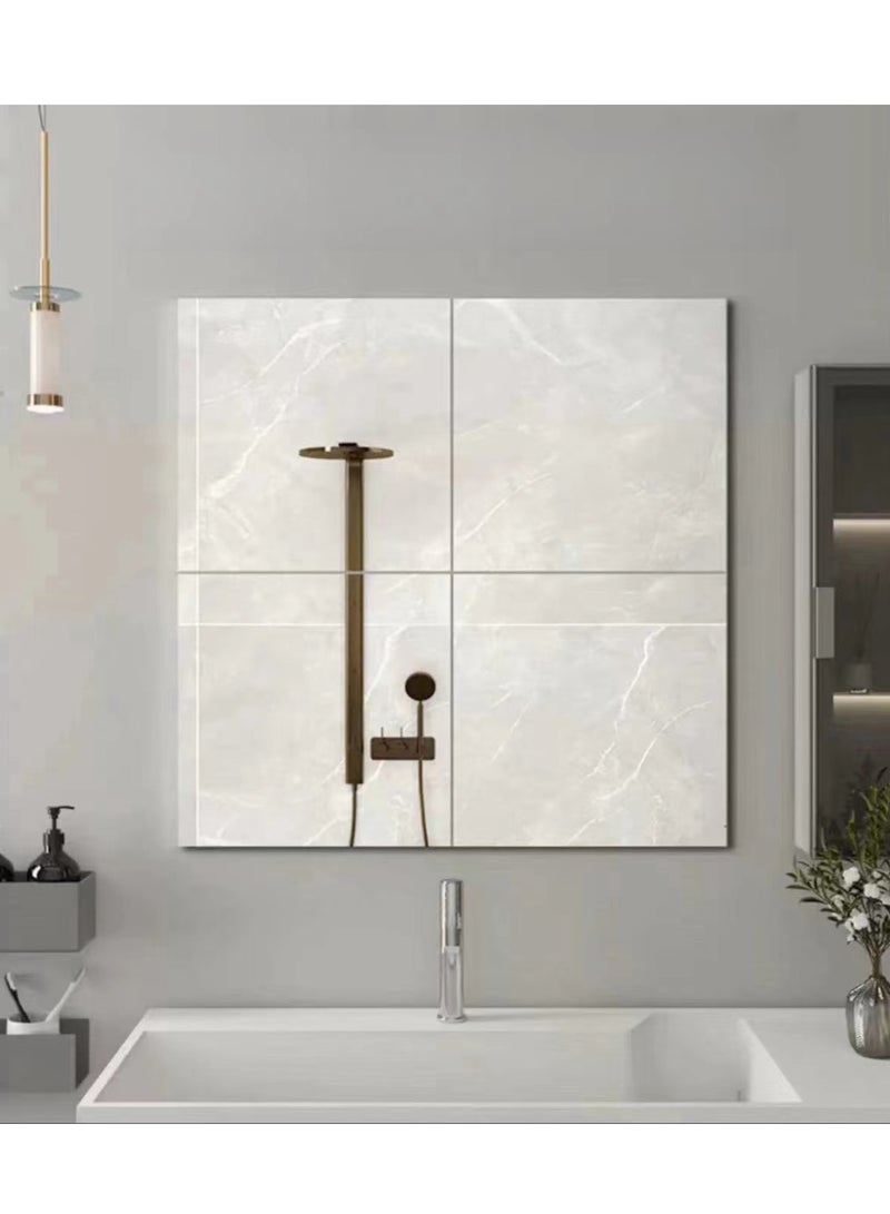 Wall Mounted Mirror Full Length Mirror Full Body Mirror for Bedroom, Self-Adhesive High-Definition Mirrors Dressing Mirror Makeup Mirror for Living Room Bedroom Dormitory（4PCS 22*22CM） - Image 4