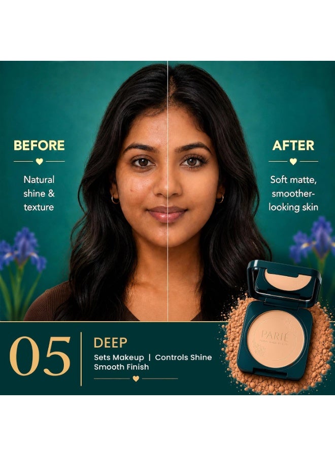 Parul Garg Beauty PARIE Compact | Oil Control Face Powder for Daily Wear | SPF 10 PA++, Matte Finish, Pore Blur, Vitamin E & Shea Butter | Includes Puff Applicator (Deep, 9g) - Image 3