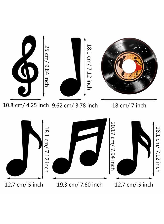 Gejoy 43 Pieces Music Party Decorations Music Notes Cutouts Musical Notes Silhouettes Record Cutouts Rock and Roll for 50's Theme Party Music Party Favors Baby Shower School Bulletin Board Craft Decor - Image 2