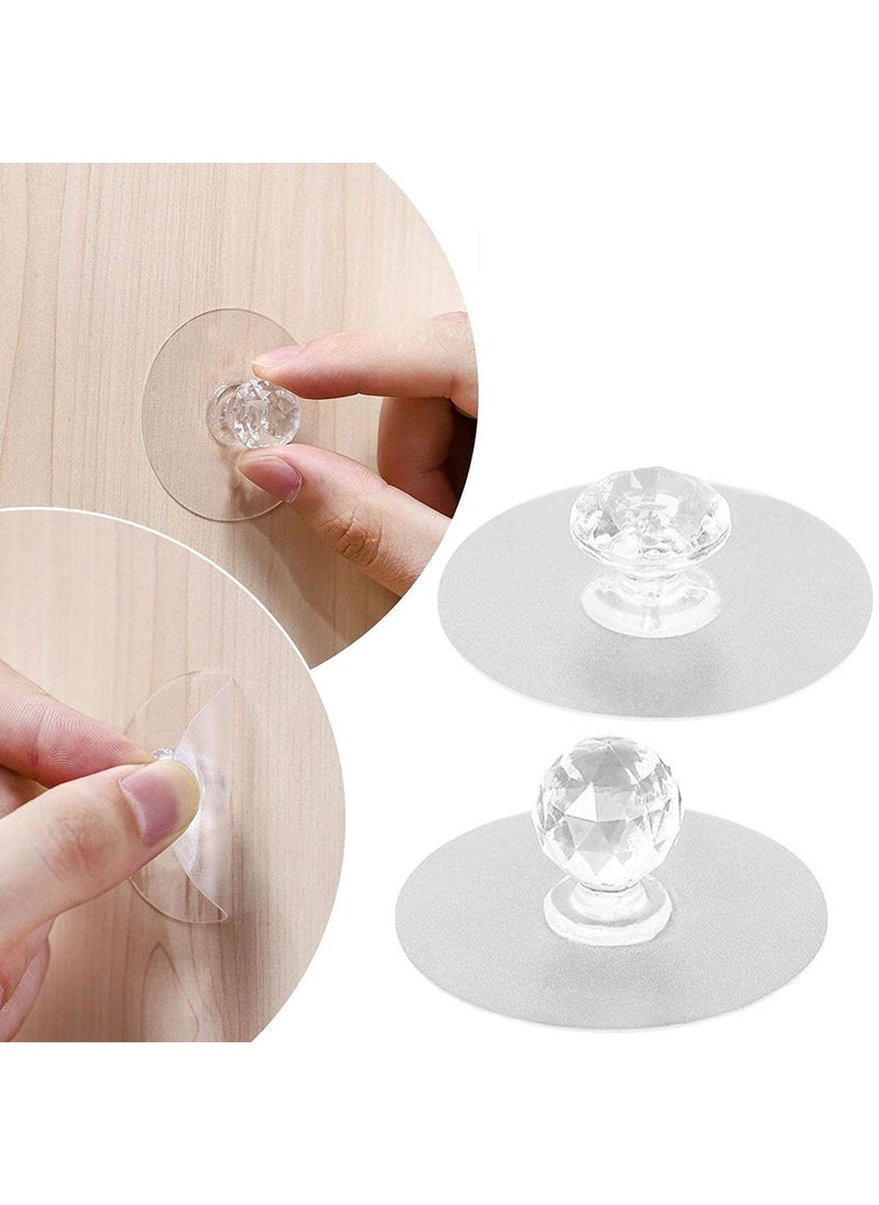 BONZELLA BONZELLA Cabinet Drawer Pull Knobs Self Adhesive Clear Acrylic Crystal Shaped Pulls Handles Knobs for Wardrobe Kitchen Cupboard Bathroom Dresser Furniture Door Window 4 PCS KNOB 