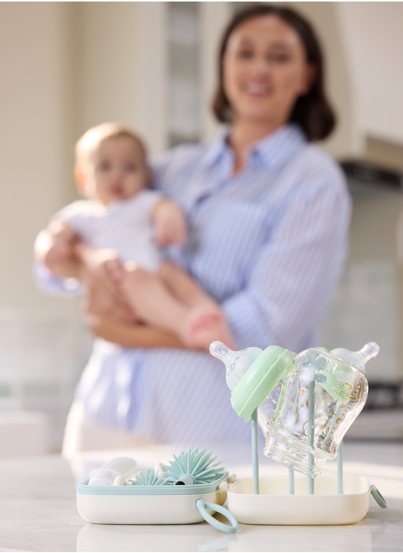Momcozy - 7 In 1 Travel Baby Bottle Cleaning And Drying Racks Set - Image 1