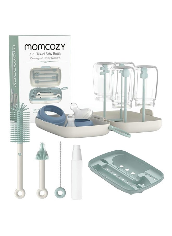 Momcozy - 7 In 1 Travel Baby Bottle Cleaning And Drying Racks Set - Image 1