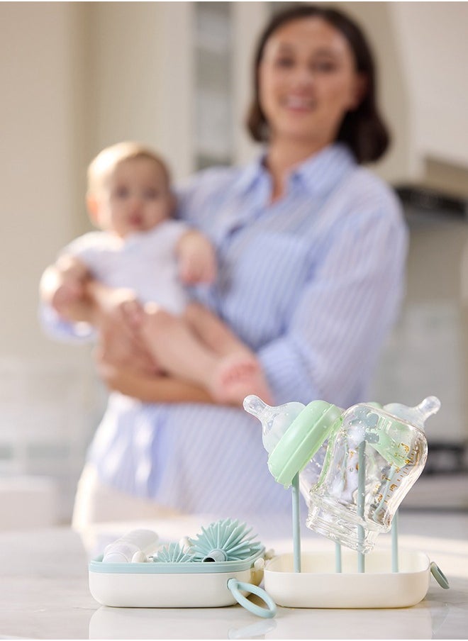 Momcozy - 7 In 1 Travel Baby Bottle Cleaning And Drying Racks Set - Image 1