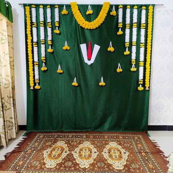 Sellplus Backdrop Setup for Mehndi Marrige Pooja ganpatiAll FestivalsHouse Hold FunctionsHaldi Function Any Traditional Ceremonies Set 99