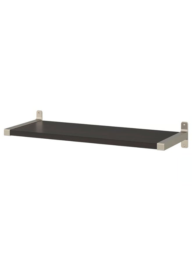 IKEA (IKEA) رف حائط بني-أسود مطلي بالنيكل 80×30 سم - Image 1