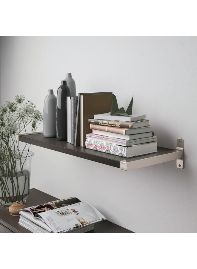 IKEA (IKEA) رف حائط بني-أسود مطلي بالنيكل 80×30 سم - Image 2