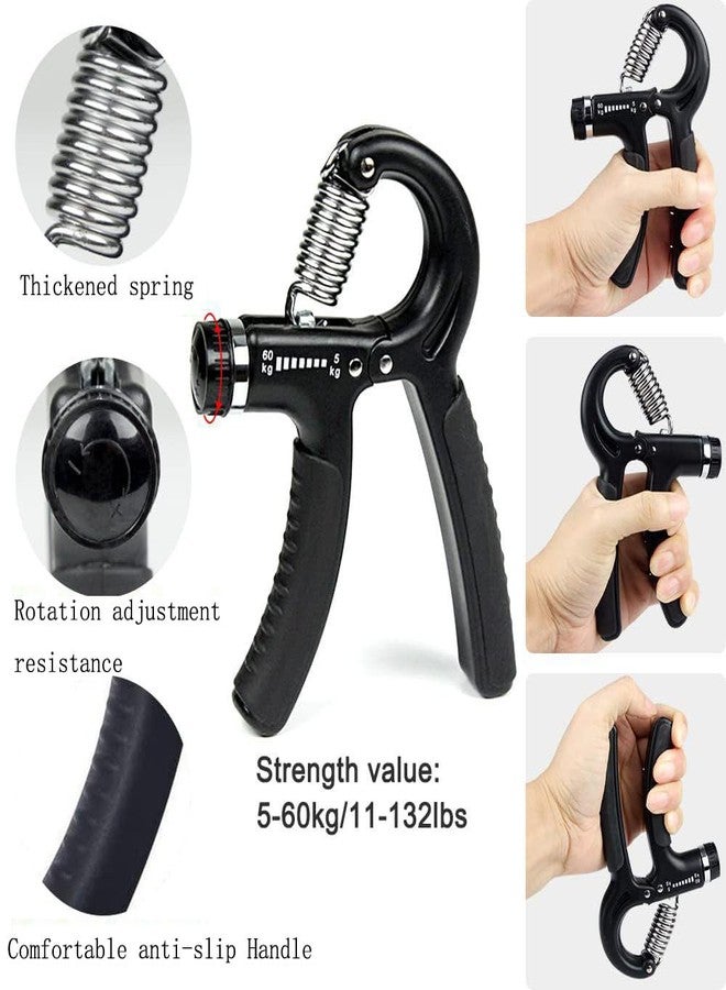 ZHENAN 5-60kg Adjustable Steel Hand Grip Strengthener 5PCS Kits for Forearm Fingers Wrist Workout | Resistance | Ergonomic Hand Exerciser for Men Women Combo Boxing Climbing - Image 5