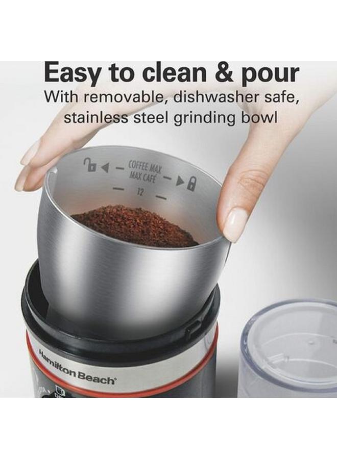 Hamilton Beach 150W 14-Cups Custom Coffee Grinder Black 80393R-ME - Image 4