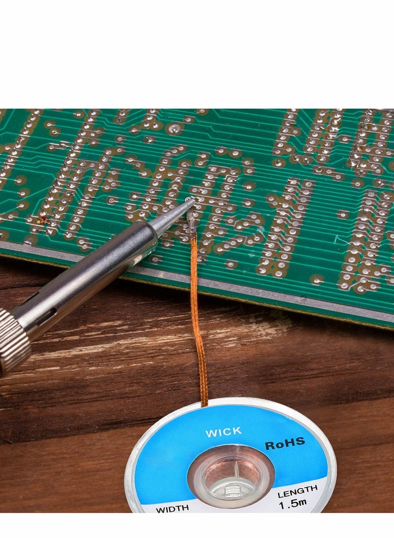 Excefore No Clean Soldering Pen and Solder Remover Wick 0.1 Inch Wide and 59 Inch Long Solder Braid Wick Liquid Solder Flux for Electronics Welding Repair Tabbing Wire Maintenance 6 Pieces  - Image 4