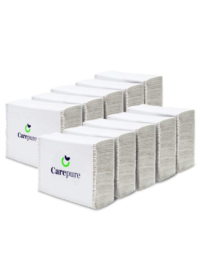Carepure Multi Fold Hand Towel Tissue Paper Napkin | Fast-Drying Absorbency Pockets | White Paper - 1300 Pieces (10 PACKET) - Image 1