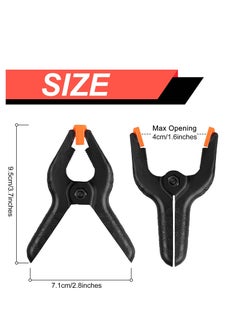 SYOSI Spring Clamps, 3.5inch Plastic Clips, Small Backdrop Clips, Professional Clamps Heavy Duty, Spring Clips for Crafts, Backdrop Stand, Home Improvement, Photography Studios 10Pack Black  - Image 3