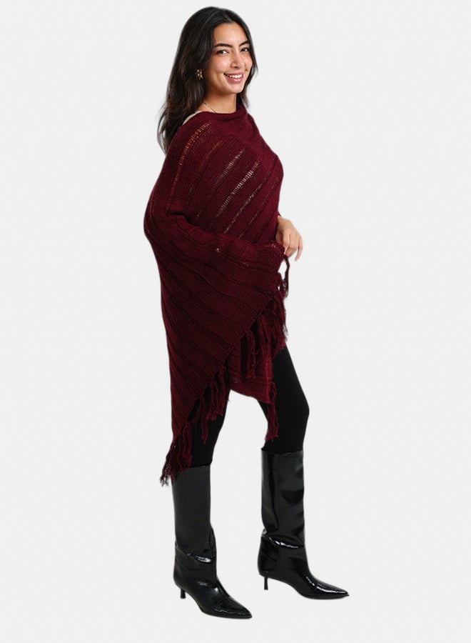 Carina Poncho with Fringe Details - Image 2