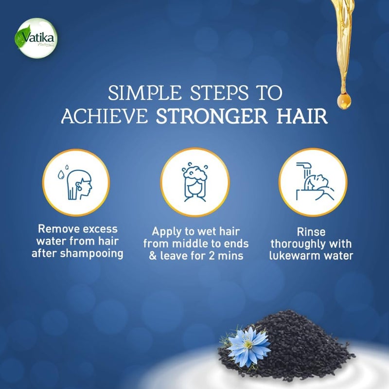 Vatika Naturals Turkish Black Seed Strength & Shine Conditioner 200ml - Intense Nourishment for Weak, Dull Hair - Image 4