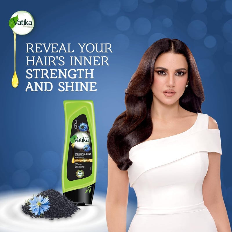 Vatika Naturals Turkish Black Seed Strength & Shine Conditioner 200ml - Intense Nourishment for Weak, Dull Hair - Image 2