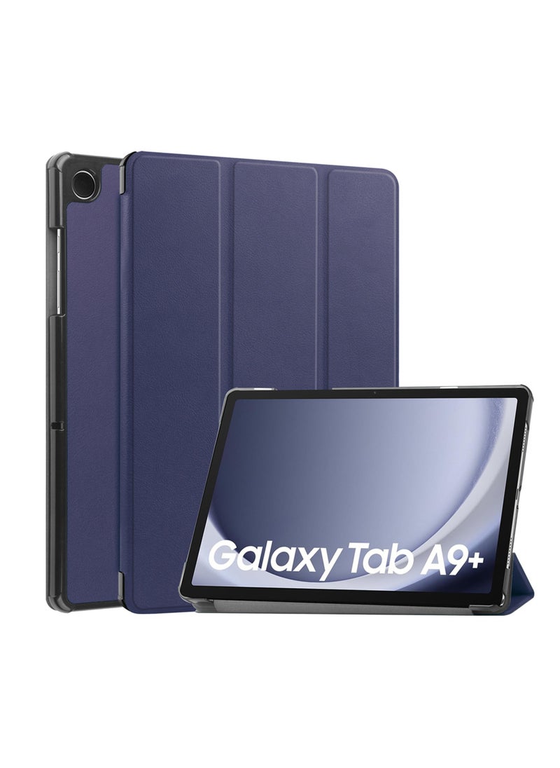 Youque - Leather Shell Shockproof Case for  Samsung Galaxy Tab A9 Plus x210/x216/x218 Blue - Image 1