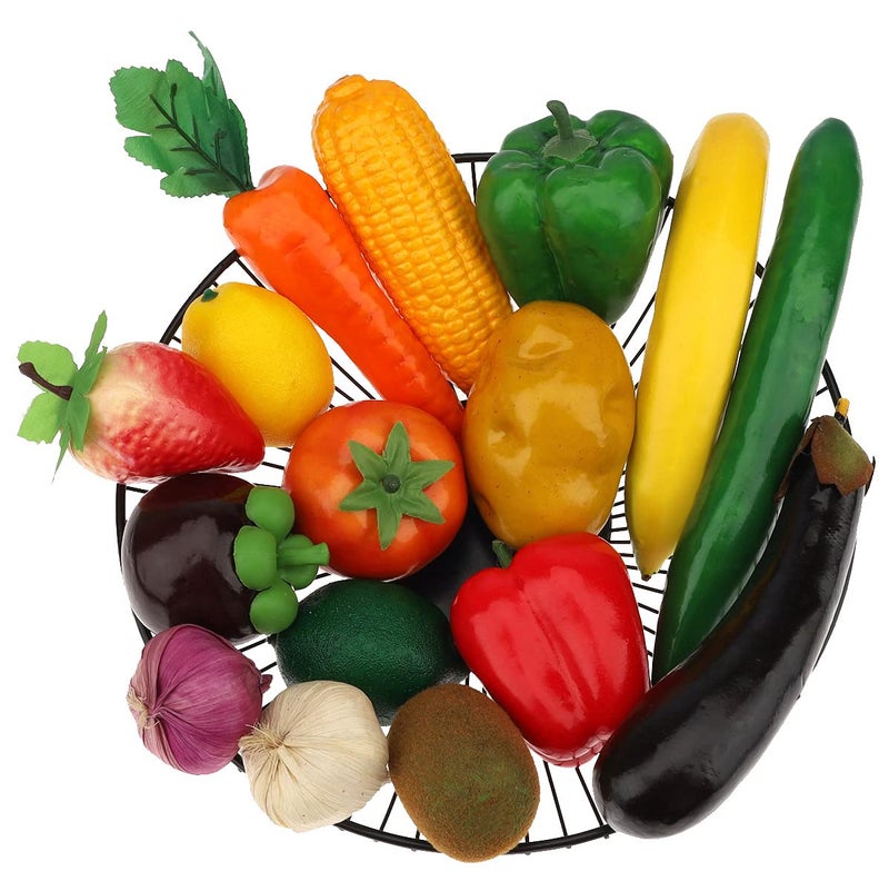 Meiwlong Meiwlong 16 PCS Fake Realistic Plastic Vegetable Artificial Lifelike Fruit Model Decoration Christmas Home Faux Photography Props Garnish Party Festival  - Image 1