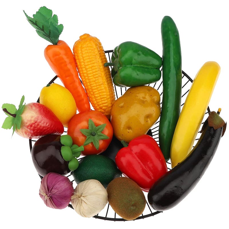 Meiwlong Meiwlong 16 PCS Fake Realistic Plastic Vegetable Artificial Lifelike Fruit Model Decoration Christmas Home Faux Photography Props Garnish Party Festival  - Image 4