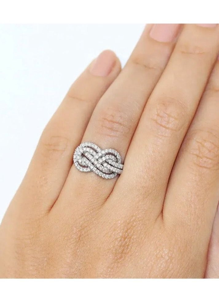Blueline - Elegant 925 Silver Plated Ring For Women Size 7 - Image 1
