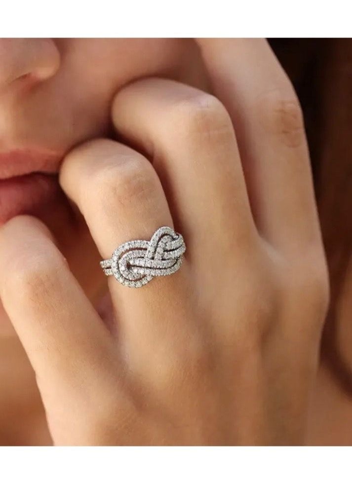 Blueline - Elegant 925 Silver Plated Ring For Women Size 7 - Image 1