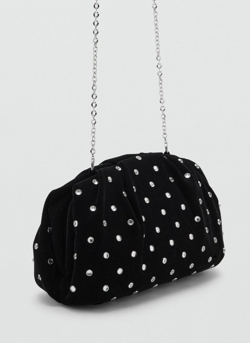 مانجو حقيبة يد مخملية مرصعة بالكريستال - Image 2