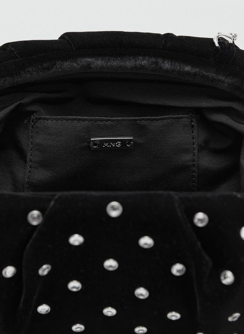 مانجو حقيبة يد مخملية مرصعة بالكريستال - Image 5