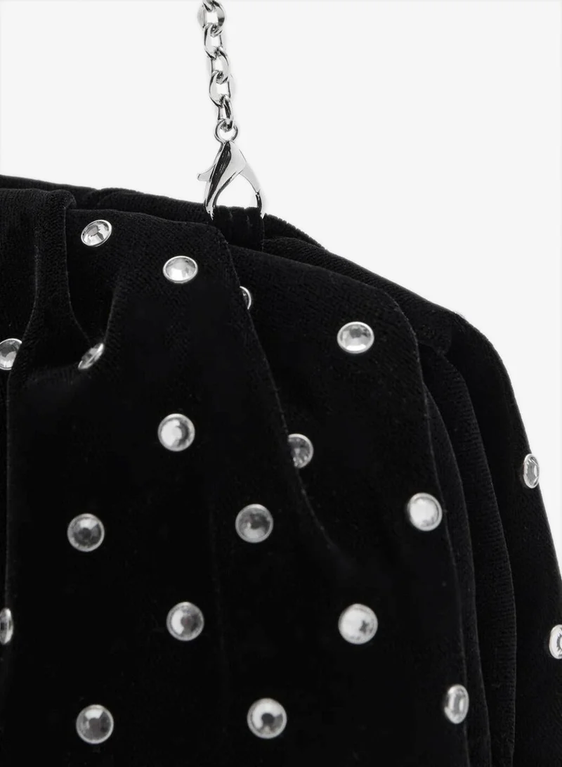Mango  Velvet strass clutch for Women | Best Price UAE