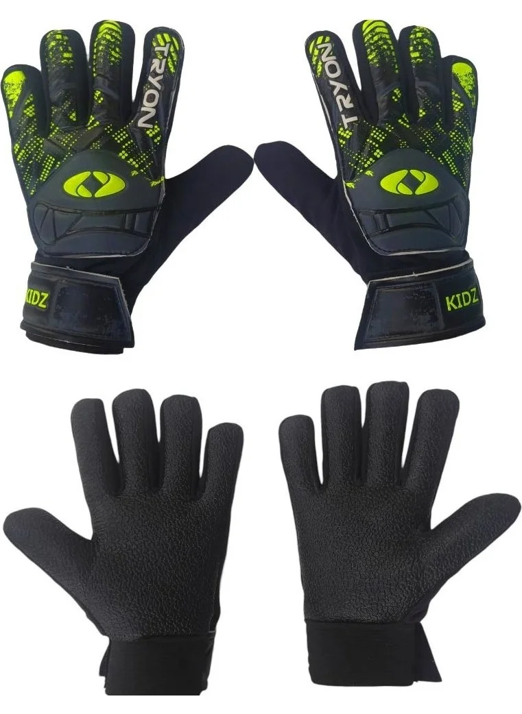 تريون Kidz Neon Black Children's Goalkeeper Gloves