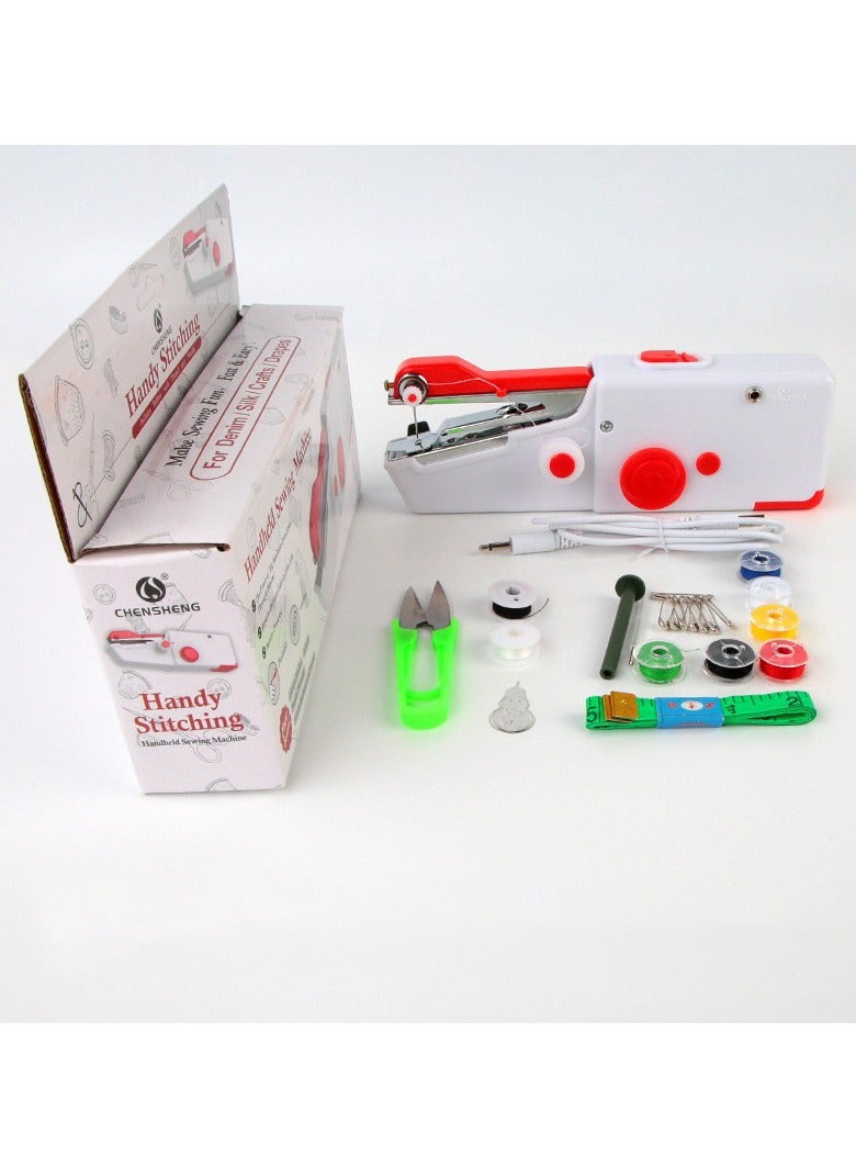 ماكينة خياطة صغيرة، ماكينة خياطة يدوية، سهلة الاستخدام وسريعة الخياطة، مناسبة للملابس والأقمشة والرحلات المنزلية - Image 1