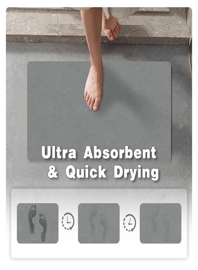 TYUU Bathroom Mat Quick Dry, Bathroom Rugs Non Slip Washable Thin Absorbent Bath Mat Fits Under Door Bathroom Floor Mat Perfect for Bath, Shower, or Sink 16"x24" Light Grey - Image 3