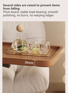 Sharpdo Living Room Sofa Side Table Z-Shaped Coffee Table Walnut Color Steel Frame Side Table 40*30*55CM  - Image 3
