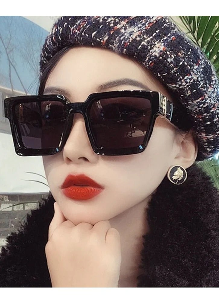 أزياء نظارات شمسية للجنسين الأوروبي - أسود رمادي - Image 3