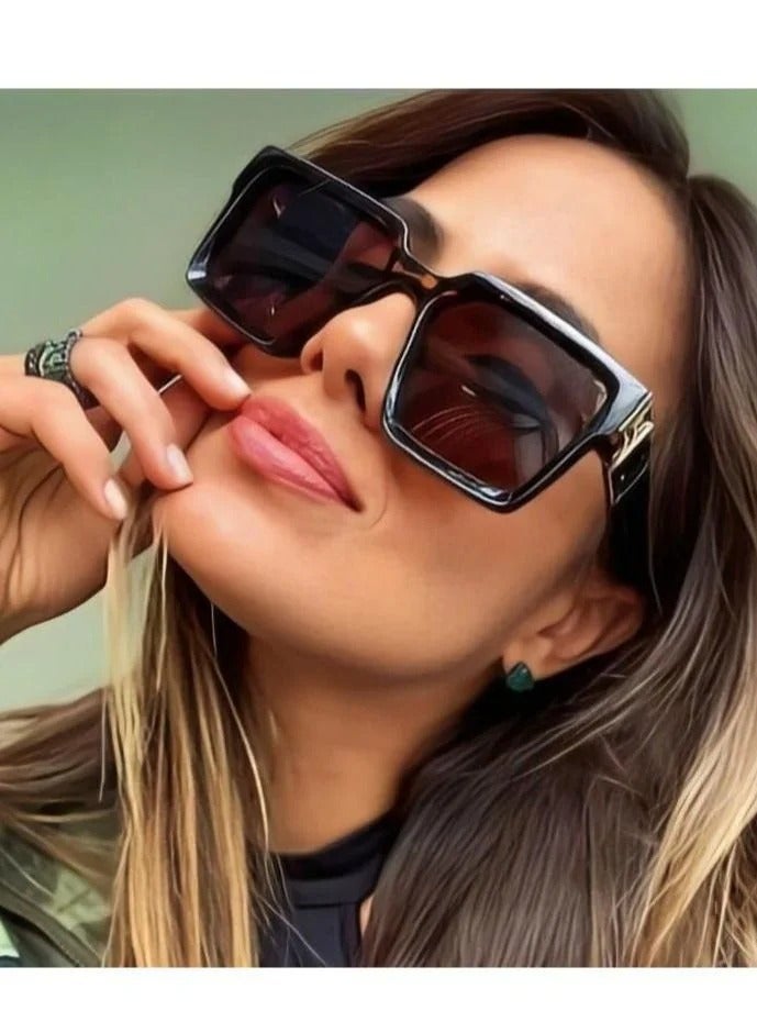 أزياء نظارات شمسية للجنسين الأوروبي - أسود رمادي - Image 2