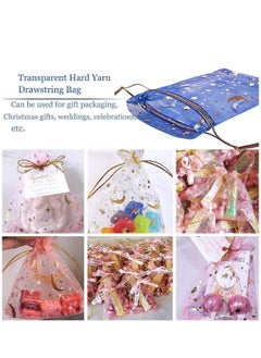 KASTWAVE Moon Star Organza Jewelry Candy Pouch, Gift Bags Pouches for Wedding Party Valentine's Day Drawstring Organza Bags, Jewelry Gift Bags 100Pcs (Mixed Color, 3.5 x 4.7 Inch)  - Image 5