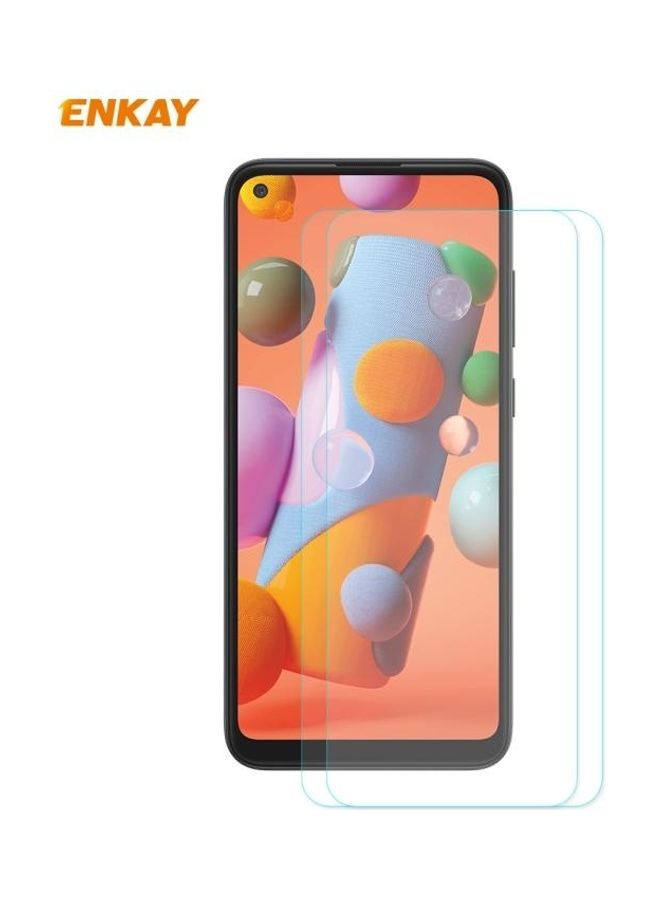 NIBEMINENT 2-Piece ENKAY 2.5D Curved Edge Tempered Glass Screen Protector Film for Samsung Galaxy A21 Clear - Image 1