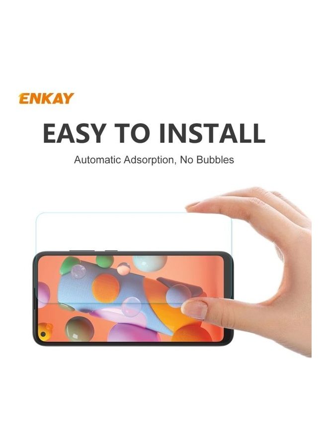 NIBEMINENT 2-Piece ENKAY 2.5D Curved Edge Tempered Glass Screen Protector Film for Samsung Galaxy A21 Clear - Image 2