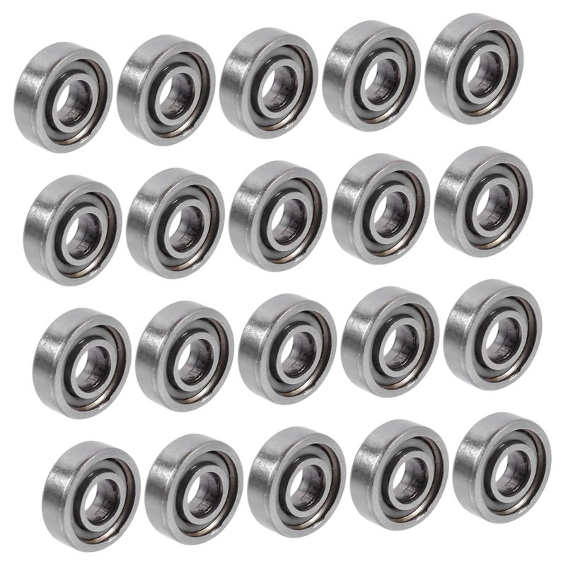 PartyKindom 40pcs Pre Lubricated Deep Groove Carbon Steel Mini Bearings Low Noise Motors - Image 2