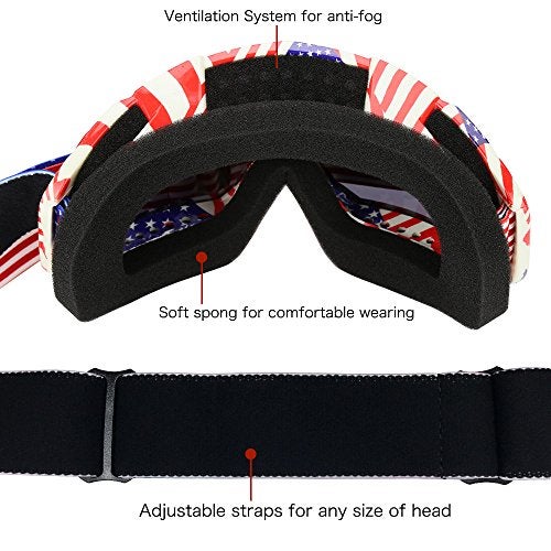 JAMIEWIN Motocross Motorcycle Goggles Riding Glasses Dirt Bike ATV Downhill goggles Mx Goggle Glasses for Youth Kids Men Women(C61) - Image 4