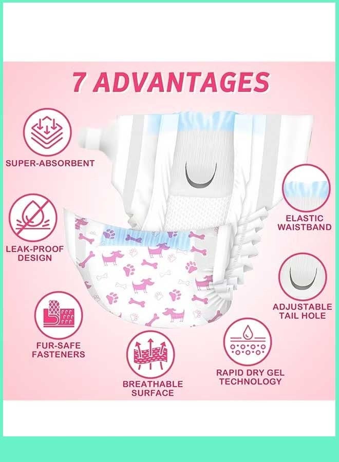 Berma Baby Disposable Pet Diapers for Female Male Dogs, Super Absorbent Soft and Pee Puppy Diapers Female Liners, Including 12pcs/10Pcs Diapers for Dogs and Cats (Small Size/female dog/10pcs) - Image 3