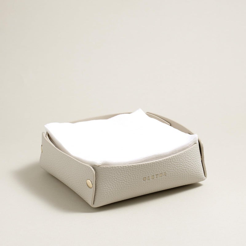 OLETHA Napkin Holder for Luncheon Napkins - Aesthetic Desk Decor for Kitchen & Dining Table - Light Taupe - Image 1