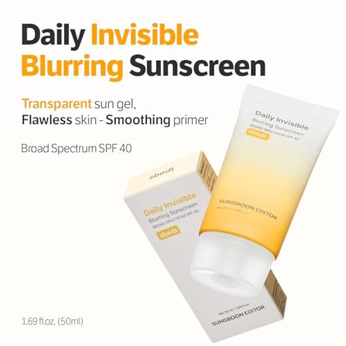 SUNGBOON EDITOR Daily Invisible Blurring Sunscreen with Broad Spectrum SPF 40 Invisible Sunscreen for Face, Makeup Primer spf, 50ml, 1.69 fl.oz, Oil Free, Weightless | Stocking Stuffers for Women - Image 2