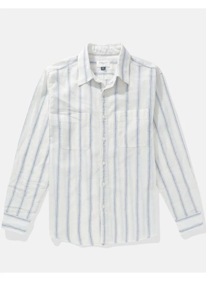 American Eagle AE Linen Button-Up Shirt