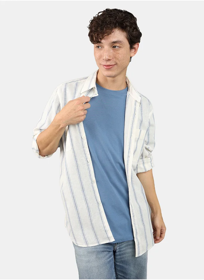 American Eagle AE Linen Button-Up Shirt