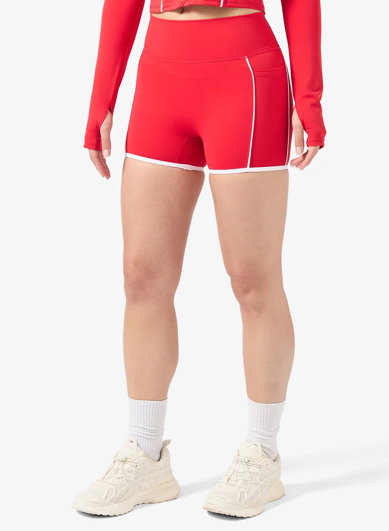 FRWD  Contrast Trim Detail Sculpting Zip Up Top & Short Set for Women | Best Price UAE