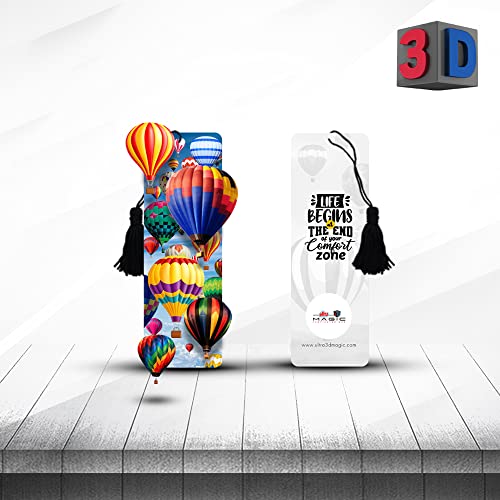 Ultra Premium & Colorful 3D Bookmark for Booklovers & Readers | Hot Air Balloon Theme | Waterproof | Artistic Book Accessory | Eye-Catching | Stunning Design | Ideal Gift | Birthday | Anniversary - Image 2