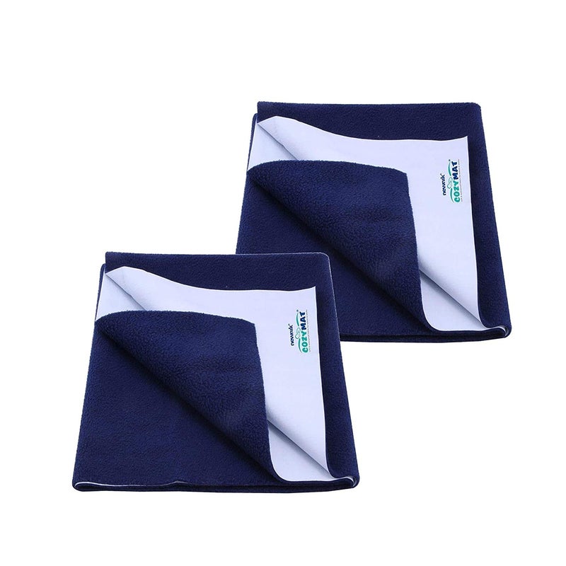 Newnik Quick Waterproof Dry Sheet Small Combo Pack of 2 Navy Blue (Each Size : 50 cm x 70 cm) - Image 1