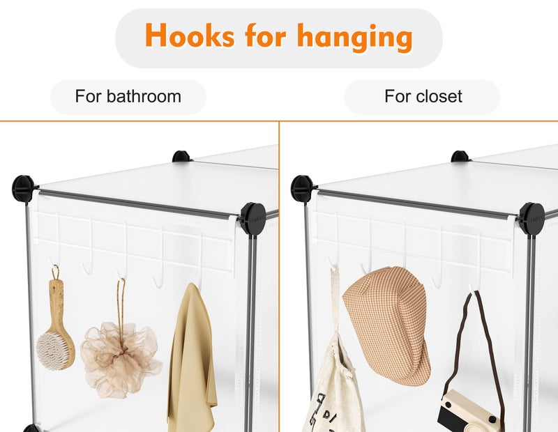 HOMIDEC 6-Cube Storage Organizer, Closet Organizer Storage Shelf Bookcase Bookshelf with Metal Hammer, Storage Cubes Organizer Cabinet for Kids, Closet, Bedroom, Bathroom, (11.8x11.8x11.8 inch) - Image 5