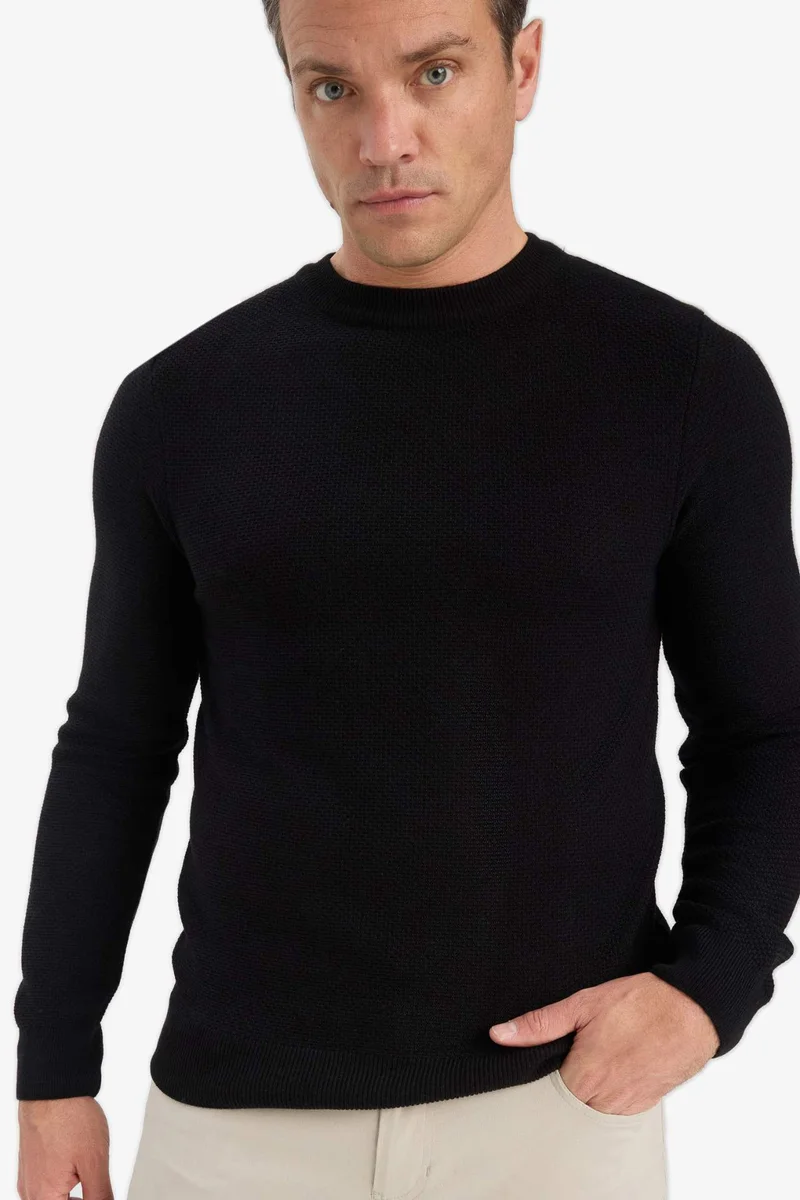 ديفاكتو Standard Fit Crew Neck Knitwear Pullover